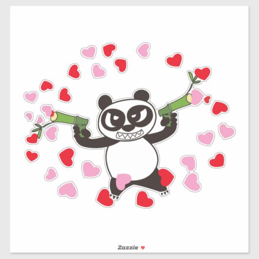Angry Face Panda Shooting Liebe Sticker (Blatt)