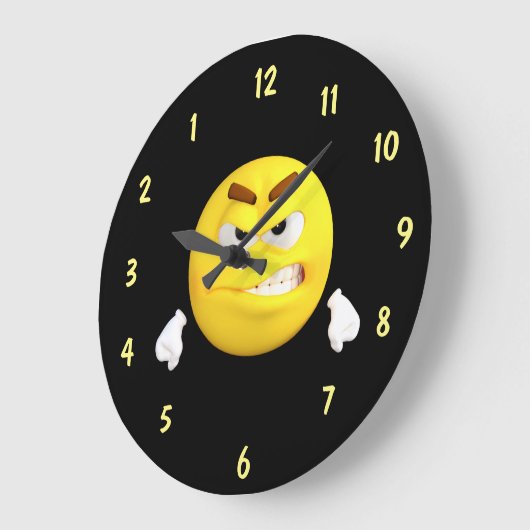 Angry Face Reverse Dial Große Wanduhr (Winkel)