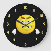 Angry Face Reverse Dial Große Wanduhr (Vorderseite)