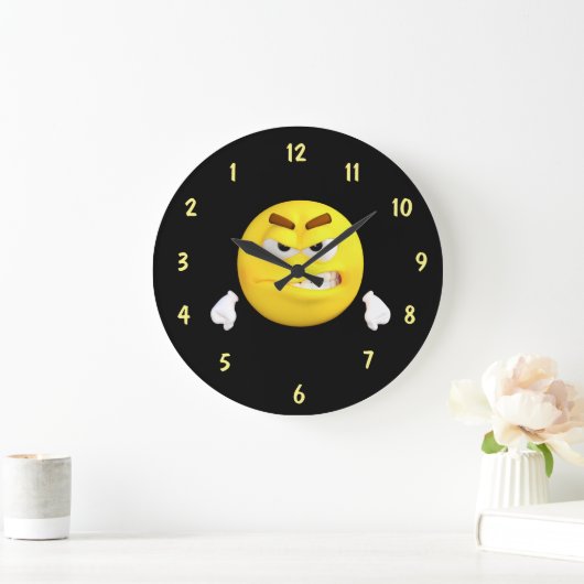 Angry Face Reverse Dial Große Wanduhr (Zuhause)