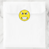 Angry Face Runder Aufkleber (Tasche)