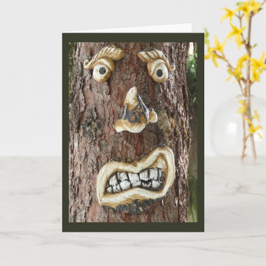 Angry Face Tree Karte (Gelbe Blume)
