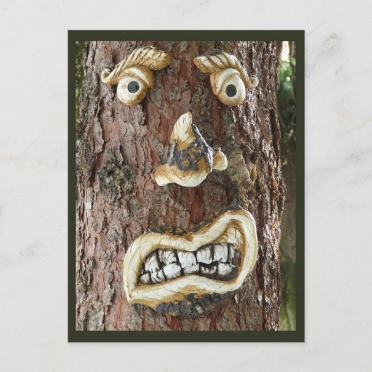 Angry Face Tree Postkarte (Vorderseite)
