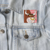 Angry Fierce Bull Mascot mit Nasenring Button (Beispiel)