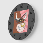 Angry Fierce Bull Mascot mit Nasenring Große Wanduhr (Winkel)