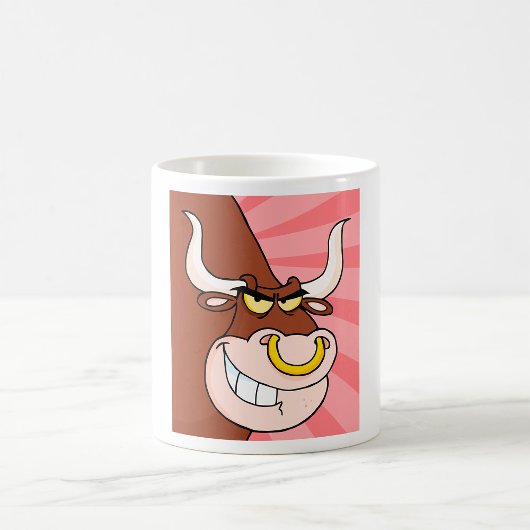 Angry Fierce Bull Mascot mit Nasenring Kaffeetasse