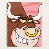 Angry Fierce Bull Mascot mit Nasenring Planer (Vorderseite)
