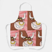 Angry Fierce Bull Mascot mit Nasenring Schürze (Vorderseite)