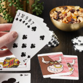 Angry Fierce Bull Mascot mit Nasenring Spielkarten (In Situ)