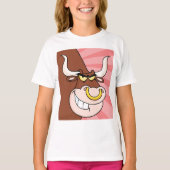 Angry Fierce Bull Mascot mit Nasenring T-Shirt (Vorderseite)