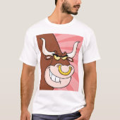 Angry Fierce Bull Mascot mit Nasenring T-Shirt (Vorderseite)