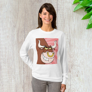 Angry Fierce Bull Mascot mit Nasenring T-Shirt