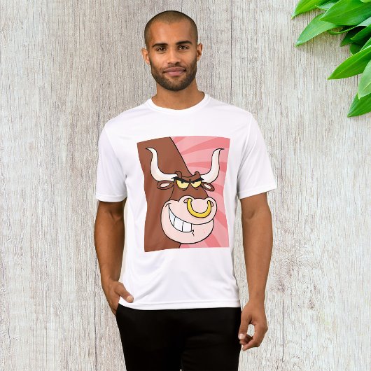 Angry Fierce Bull Mascot mit Nasenring T-Shirt