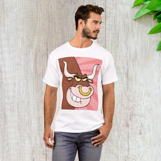 Angry Fierce Bull Mascot mit Nasenring T-Shirt