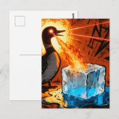 Angry fire breathing MN Loon melting ice Postkarte (Vorne/Hinten)