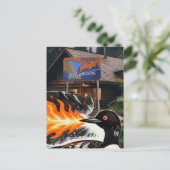 Angry fire breathing MN Loon Protest Postkarte (Stehend Vorderseite)
