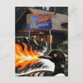 Angry fire breathing MN Loon Protest Postkarte (Vorderseite)