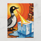 Angry fire eyes MN Loon melting ice  Postkarte (Vorderseite)
