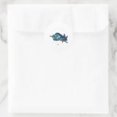 Angry Fish with Rod Runder Aufkleber (Tasche)