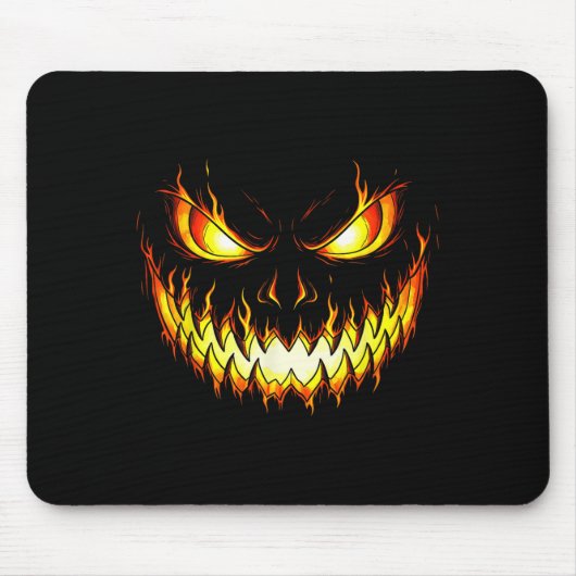 Angry Flame Pumpkin Halloween Kostüme Männer Fraue Mousepad (Vorne)