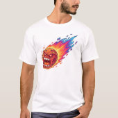 Angry Flaming Meteor Fireball Space Comet Cartoon  T-Shirt (Vorderseite)