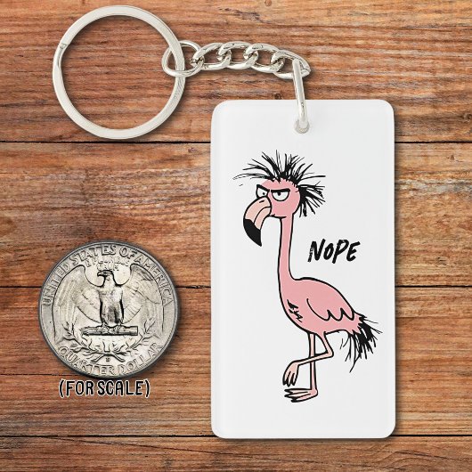 Angry Flamingo Zeichnend Sarcastic Phrase Bag Char Schlüsselanhänger