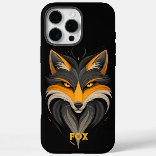 Angry Fox Black Case-Mate iPhone Hülle (Rückseite)