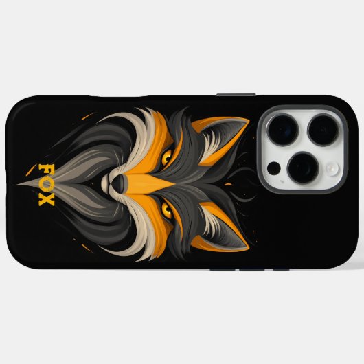 Angry Fox Black Case-Mate iPhone Hülle (Rückseite (Horizontal))