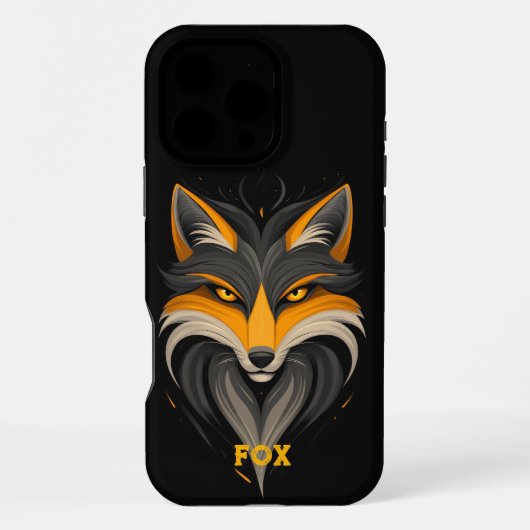 Angry Fox Black iPhone Hülle (Rückseite)