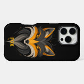 Angry Fox Black iPhone Hülle (Rückseite (Horizontal))