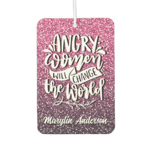 ANGRY FRAUEN ÄNDERN WELTWEITE GLITZER-TYPOGRAPHIE AUTOLUFTERFRISCHER