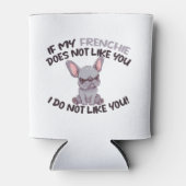 Angry Frenchie (Grau) - Einzigartiges Design Dosenkühler (Vorderseite)