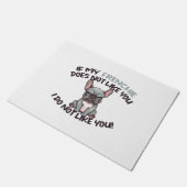 Angry Frenchie (Merle) - Einzigartiges Design Fußmatte (Schrägansicht)