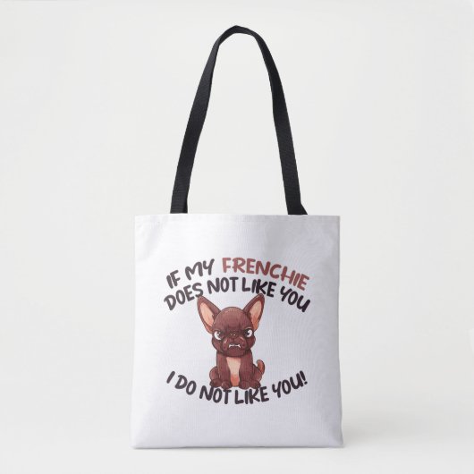 Angry Frenchie (Schokolade) - Einzigartiges Design Tasche (Vorderseite)