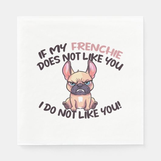 Angry Frenchie (Tan) - Einzigartiges Design Serviette (Vorderseite)