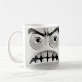 Angry Funny Face | Aus weißem Rücken Kaffeetasse (Links)