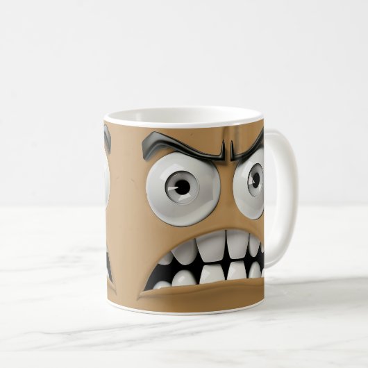 Angry Funny Face Kaffeetasse (VorderseiteRechts)