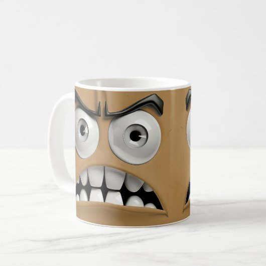 Angry Funny Face Kaffeetasse (Vorderseite Links)