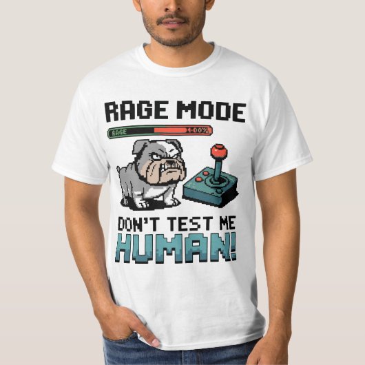 Angry Gamer Bulldog - Rage Mode on T-Shirt (Vorderseite)