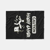 Angry Gamer Computer Funny Video Game Gift Fleecedecke (Vorderseite (Horizontal))