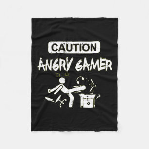 Angry Gamer Computer Funny Video Game Gift Fleecedecke