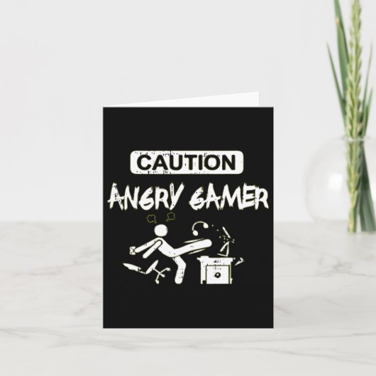 Angry Gamer Computer Funny Video Game Gift Karte (Vorderseite)