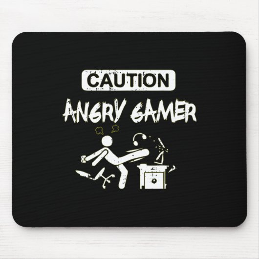 Angry Gamer Computer Funny Video Game Gift Mousepad (Vorne)