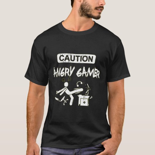 Angry Gamer Computer Funny Video Game Gift T-Shirt (Vorderseite)