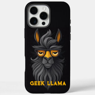 Angry Geek Llama Black iPhone 16 Pro Max Hülle