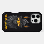 Angry Geek Llama Black iPhone Hülle (Rückseite (Horizontal))