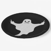 Angry Ghost Glitzer Halloween Pappteller (Schrägansicht)