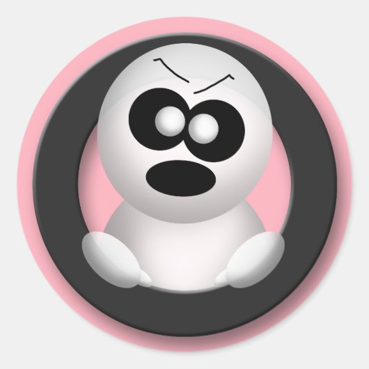 Angry Ghost - rosa Halloween Stickers (Vorderseite)