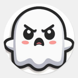 Angry Ghost Runder Aufkleber