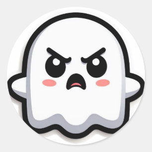 Angry Ghost Runder Aufkleber